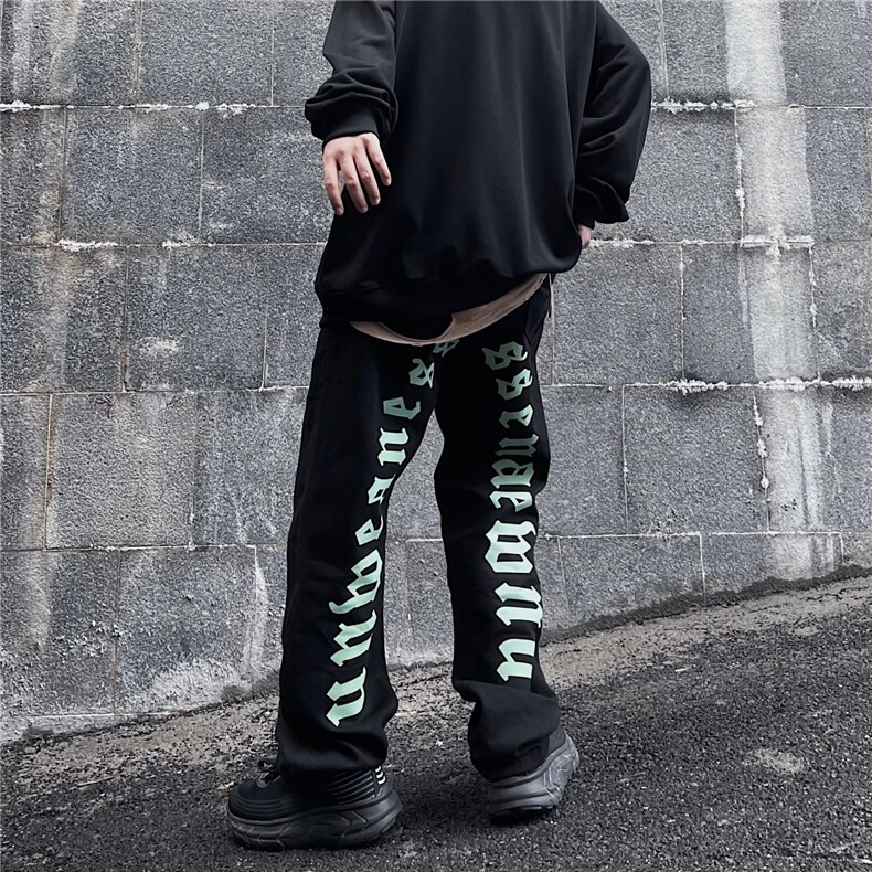欧美高街字母牛仔裤男潮牌街头hiphop暗黑风裤子K076P40加绒50,男装牛仔裤,星座1116-2