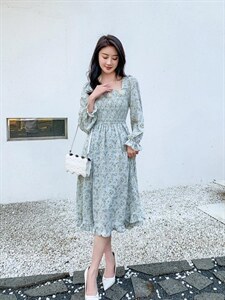 现货碎花连衣裙,女装连衣裙,蕾曼拉