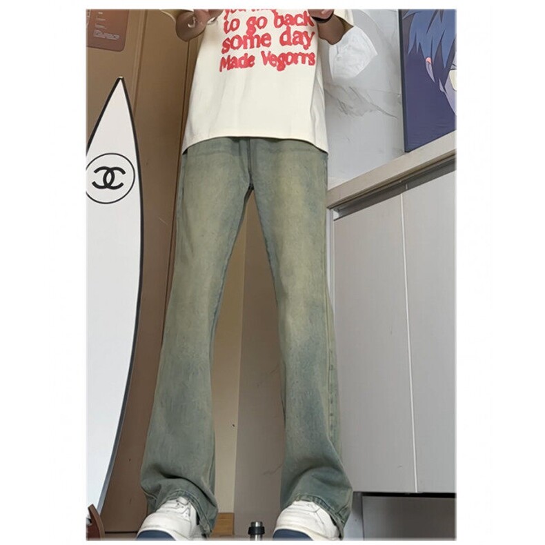 SJ-217-2-HK24139-特p40秋季水系复古做旧微喇牛仔裤男休闲裤,男装牛仔裤,星座217-2