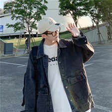 爆爆爆2022港风宽松男士牛仔夹克情侣百搭潮流外套JK995-P60，男装夹克，星座1103-3