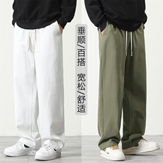 裤子男秋季薄款潮流直筒纯棉宽松运动裤男士休闲长裤K628特批35，男装休闲裤，星座718-1