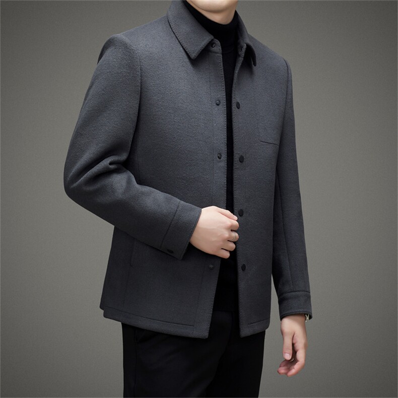 DZ38806钱塘2020-3中年男士冬季厚款商务休闲翻领毛呢夹克P240,男装夹克,钱塘207-3