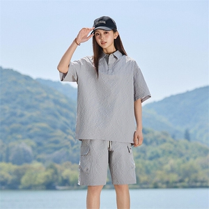 POLO衫女款夏季新款情侣短袖短裤宽松休闲套装 A406 TZ5216 特P65图片