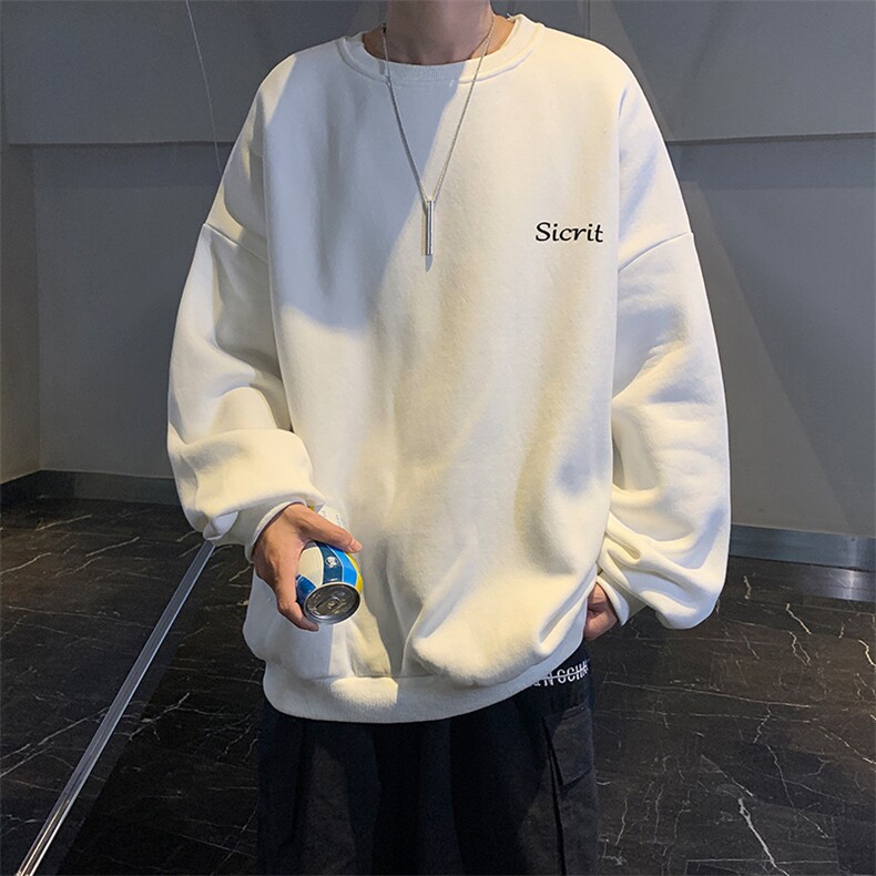 S6098-P35 春季圆领卫衣男大码韩版宽松长袖外套男图片