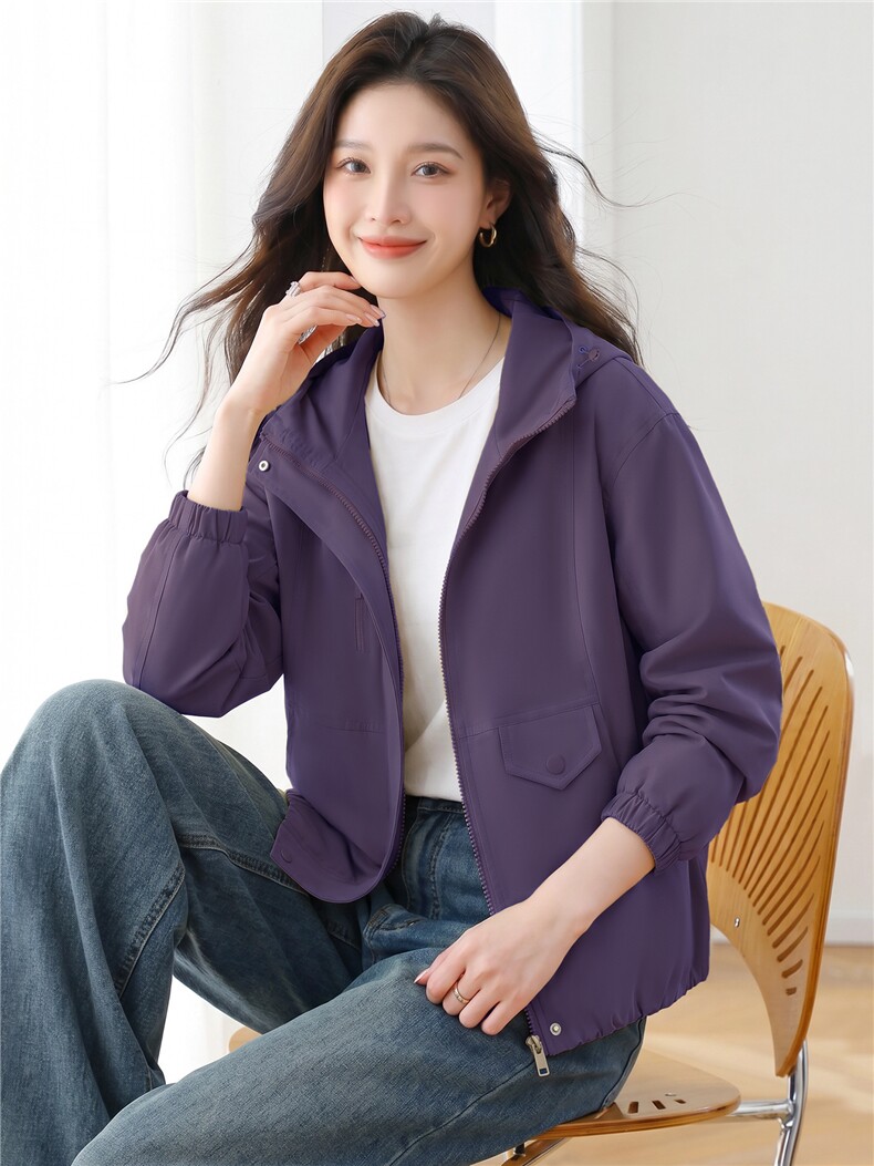 现货秒发2026秋装新款连帽防风派克服休闲外套,女装派克服,星宇服饰