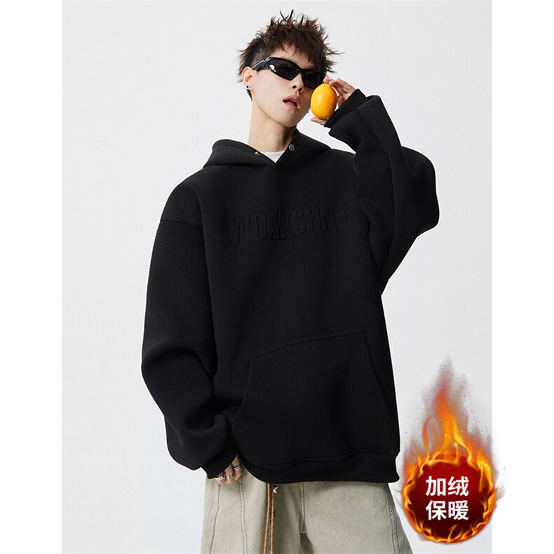 加绒卫衣男字母钢印连帽外套 W720-特P50加绒P60 控98加绒控108图片