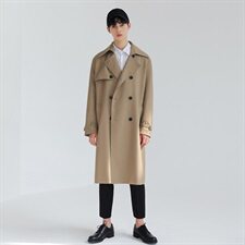 秋季百搭款潮流中长款风衣男韩版宽松大衣外套FD300-P135，男装风衣，四季星座713