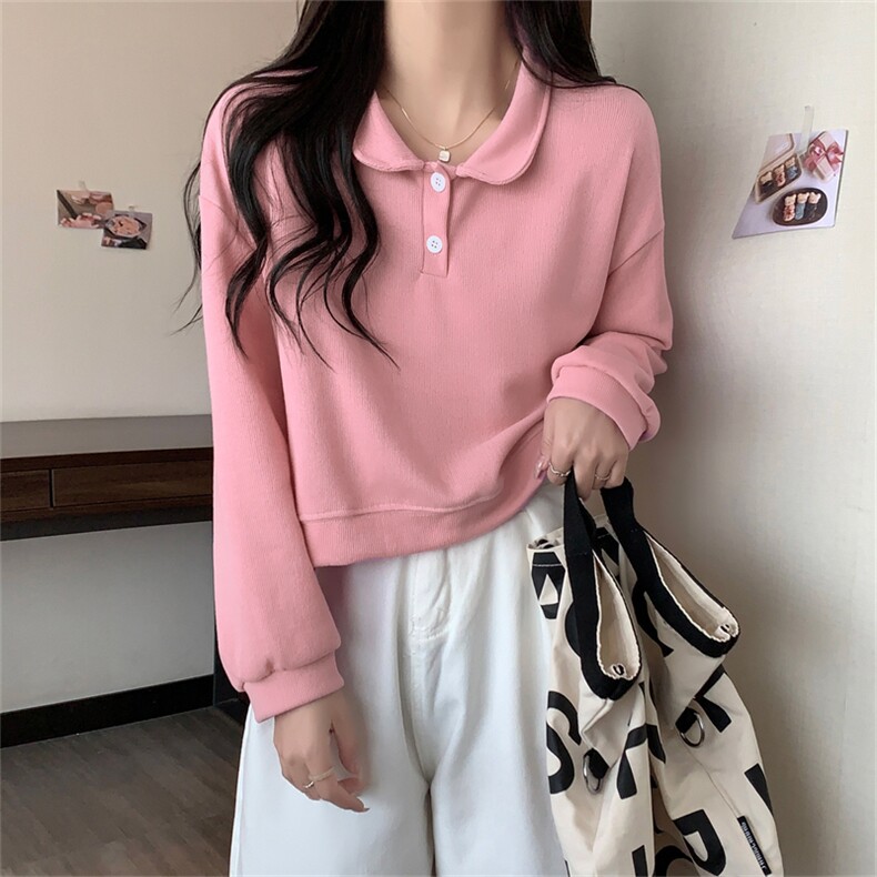 体绒320g加绒高腰短款卫衣女polo领秋冬装E675-P35,男装卫衣,星座911-2(原星座613-2）