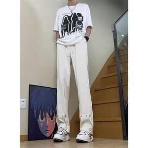 美式高街 hiphop冰丝铆钉微喇休闲裤货号K2425P55图片