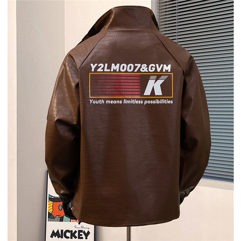 港风模特鳄鱼纹面料条纹印花图案设计夹克男JK77742P85控118，男装夹克，星座227-7