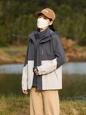FL88821-66086春秋男女防风防水三合一冲锋衣户外连帽休闲夹克，男装夹克，电商B360