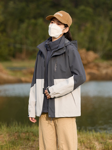 FL88821-66086春秋男女防风防水三合一冲锋衣户外连帽休闲夹克图片