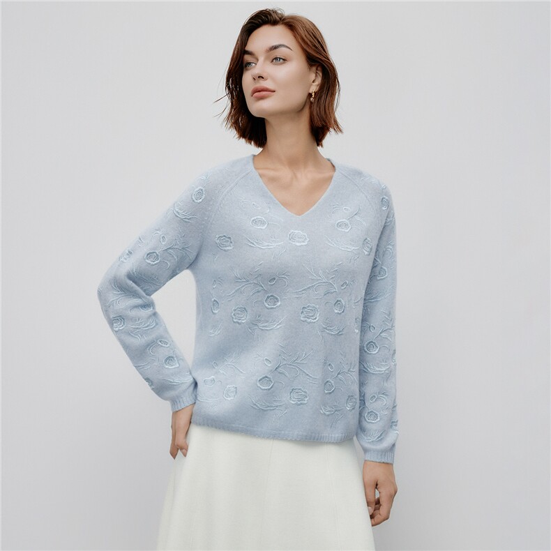 2025秋冬新款高端气质时尚百搭长袖山羊绒100%针织上衣女，女装羊绒衫，阿舍尔精品