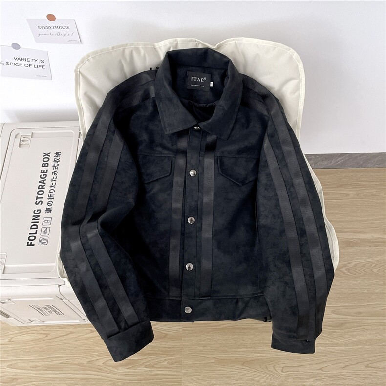 有货。美式高街垫肩皮夹克男机车服外套棒球服W6931-P76,男装夹克,星座412-3