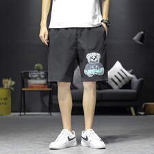 1港风休闲大码M-5XL运动5分裤原宿潮流五分裤男中裤7168P25控38，男装牛仔裤，星座226-2