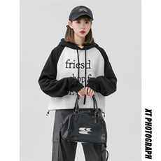 中性风23新款秋季时尚百搭宽松字母印花潮流连帽卫衣DW02P58控78，男装卫衣，A247A