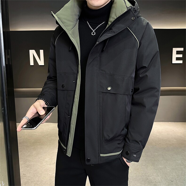 标50绒备货连帽防水冲锋衣冬季男士羽绒服外套8878-P235控298,男装夹克,电商B338