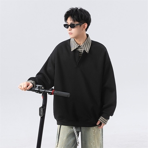学院风polo领假两件卫衣男 cp136-特p55图片