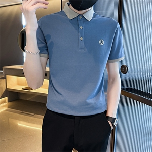 2024持续大码短袖T恤翻领U字刺绣Polo衫T066-特P40图片