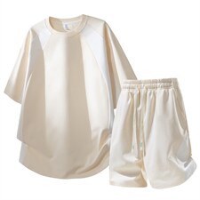 夏季运动休闲短袖T恤短裤两件套装TZ888113特P45控88，男装牛仔裤，电商A309