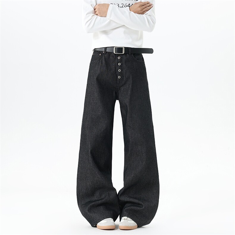 【现货】XZ1218BK2200特价P45美式复古5连扣宽松直筒牛仔裤,男装牛仔裤,星座1218（原611-3）