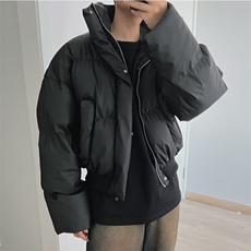 pu皮廓形短款棉服男冬季加厚保暖美式三防棉衣外套高级感痞帅棉袄，男装棉衣，星座1506-1