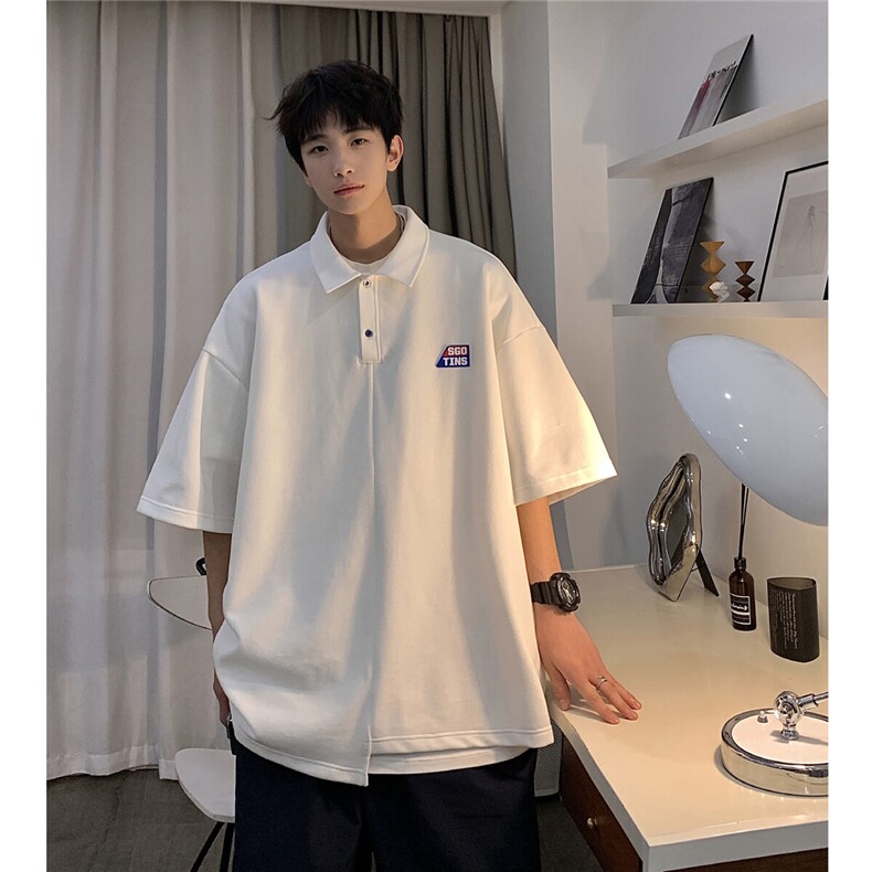 2025夏季新款厚板胶印花休闲学生男学院风polo衫T恤T901/P45控59，男装Polo衫，电商A148