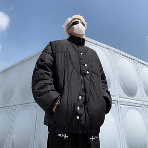 保暖小众立领棉衣棉服男金属高级感加厚棉袄痞帅潮牌外套冬季图片