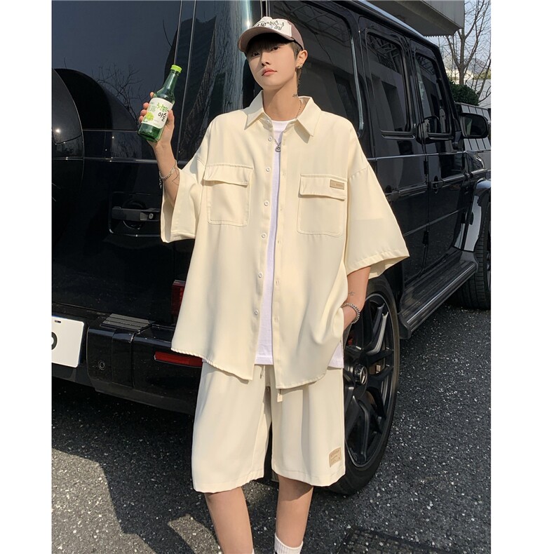 高品质冰丝衬衫男一套套装A426-1-TZ01主推差价大视频支持图片