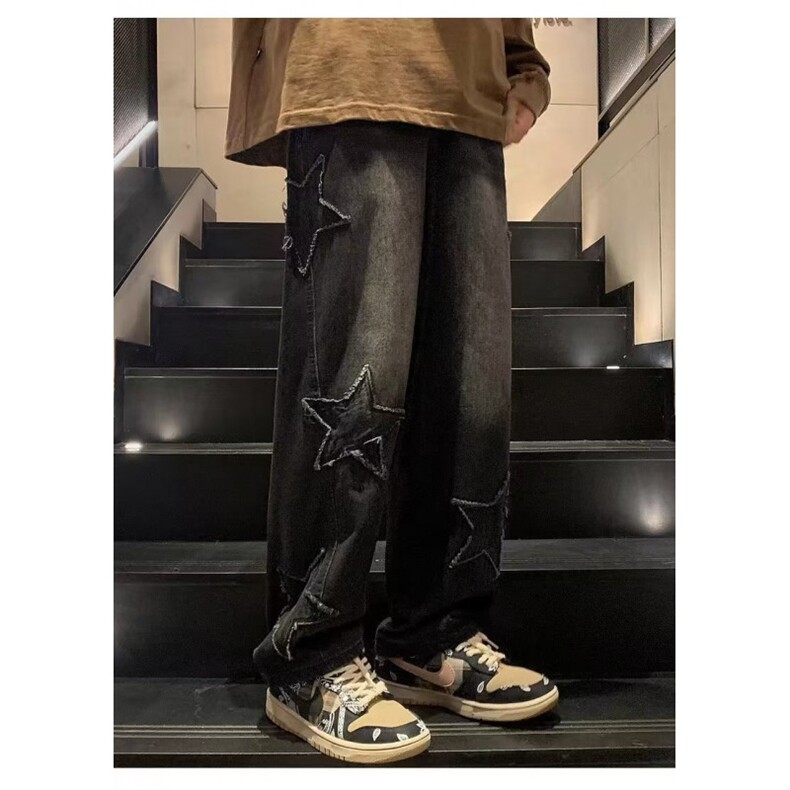 1506A/G88050/P44直筒牛仔长裤男高级感春季潮牌阔腿裤图片