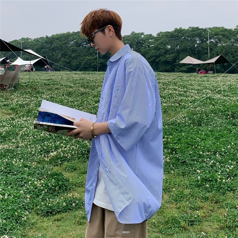 夏季新款衬衫潮流慵懒男方领衬衫P30,男装衬衫,星座1116-2