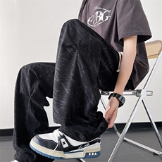 B225-K2184-P63-X79-扎染灯芯绒伞兵阔腿休闲裤-聚酯纤维，男装休闲裤，电商B225