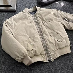 W10460-P73 网图现货 美式复古飞行员夹克潮牌口袋棒球领休闲外套图片
