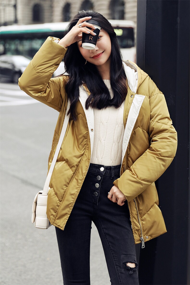 时尚显瘦系带连帽白鸭绒羽绒服女冬季新款保暖外套,女装羽绒服,阿舍尔精品