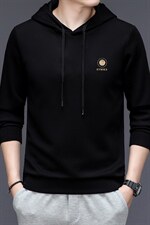 秋季连帽纯色卫衣男新款中青年男士薄款长袖商务休闲打底衫上衣，男装卫衣，电商B212（原钱塘6029）