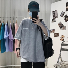 XZ115A-T06200克纯棉男女字母印花大码S-5XL10色T恤衫圆领半袖，男装T恤，星座115A-3