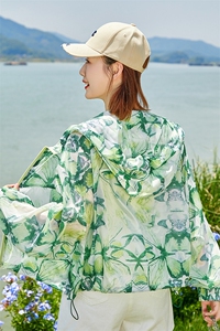 印花防晒衣女短款2025夏季新款透气百搭开衫小个子防晒服薄款外套图片