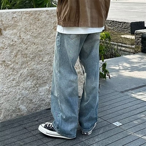 美式高街直筒牛仔裤男长裤子百搭休闲潮流牛仔裤N18-P50图片