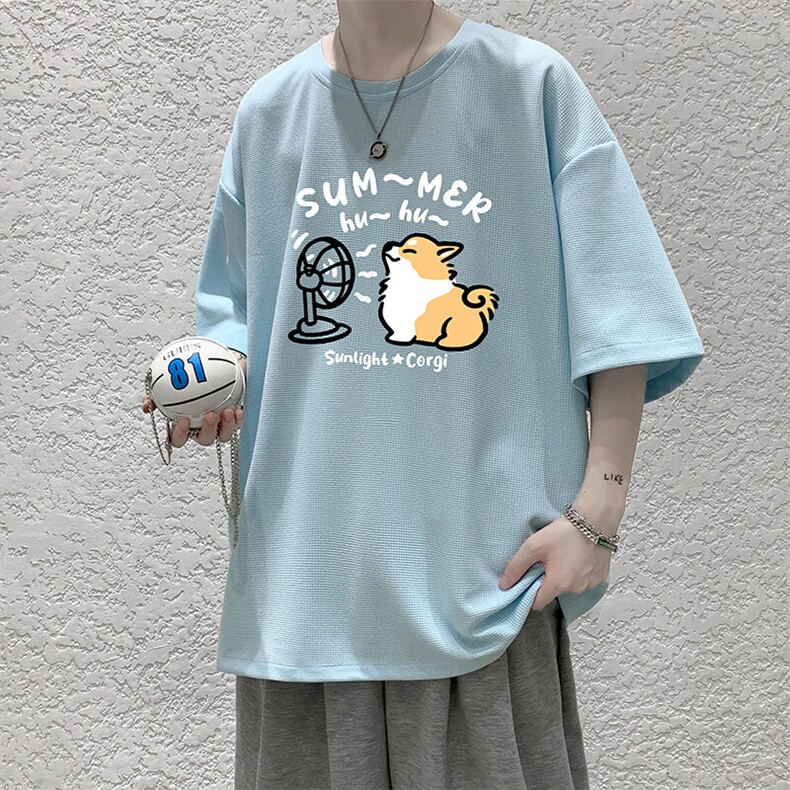 华夫格t恤男短袖男大码五分袖HT73420-P22,男装T恤,电商A040