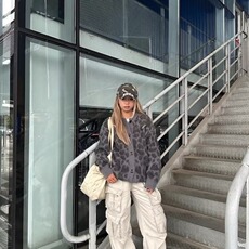 美式复古豹纹提花马海毛开衫毛衣男女秋冬宽松百搭慵懒针织衫外套，男装针织衫/毛衣，星座506A