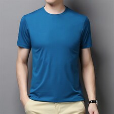 爸爸夏装短袖t恤中老年冰丝薄款polo衫男士商务休闲夏季上衣男装，男装T恤，电商B212（原钱塘6029）
