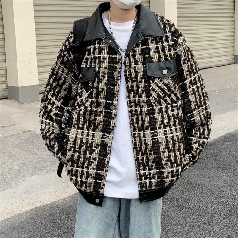 潮流慵懒新款文艺流行复合编织夹克原宿8041P68,男装夹克,星座410-2