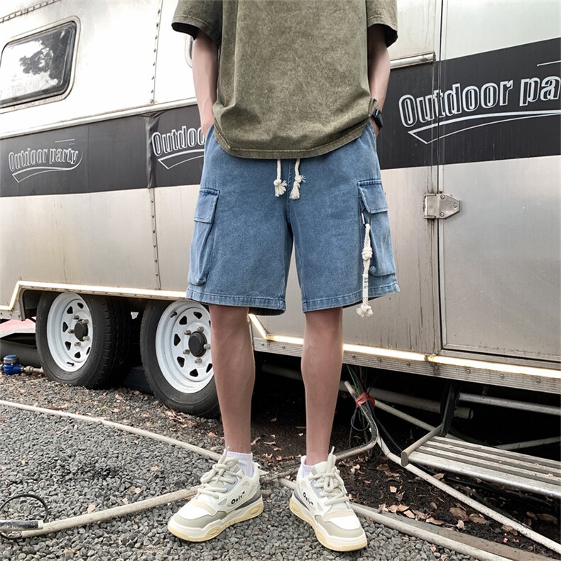 牛仔短裤男夏季薄款潮牌休闲中裤男生美式五分裤子男款N0938-P40,男装牛仔裤,星座308B-1