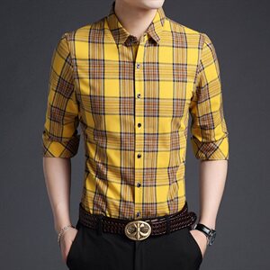 BJ77807衬衫2021春秋季新款长袖衬衫男韩版T恤衫商务休闲男装P60图片