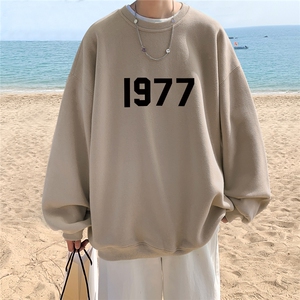 ！直播品质 重磅宽松大码港风1977印花圆领卫衣WY01-特p28图片