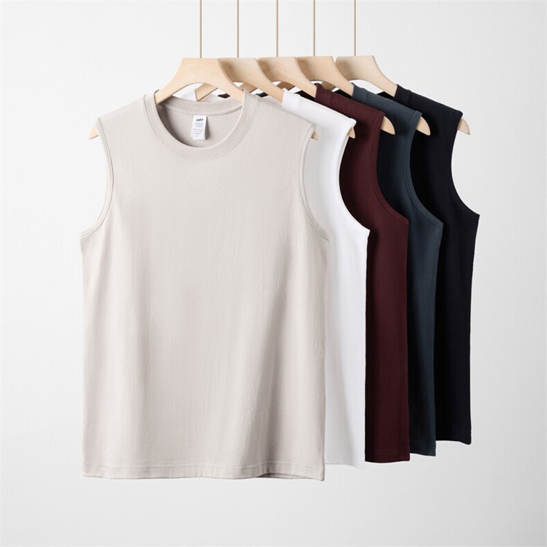 SANHAIJING日系重磅230g纯棉无袖背心#03D不含独立包装包装+0.5，男装T恤，电商A110