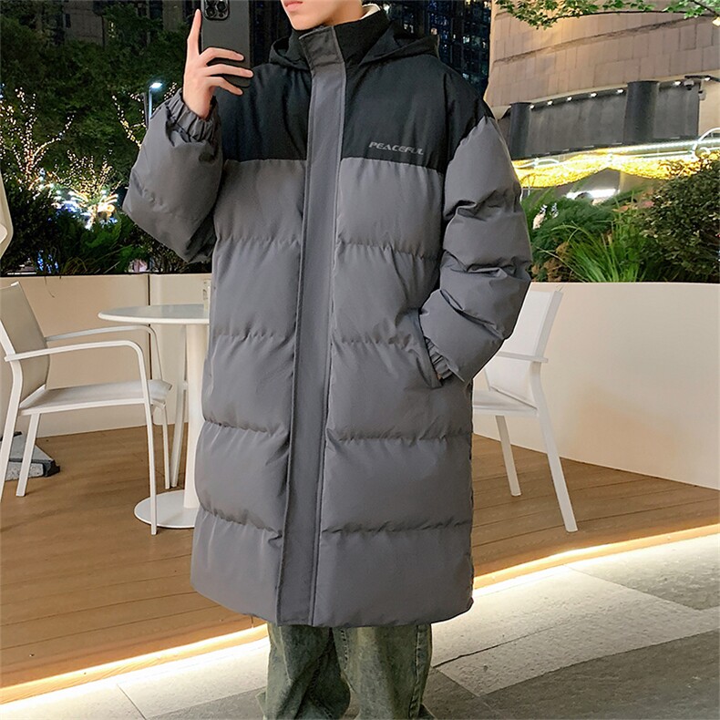 长款棉服男潮拼色情侣上衣港风加厚保暖宽松立领外套M003-P100,男装棉衣,星座308B-2