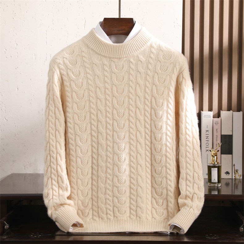 2024年秋季休闲长袖羊绒套头衫男装，男装羊绒开衫，冬季工坊