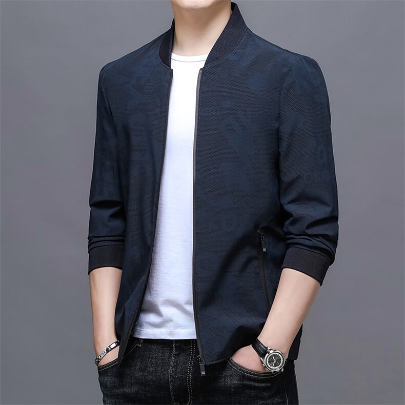 B-N8879男士2023年春季新款长袖薄款休闲拉链夹克立领潮流P72图片