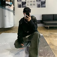 灰色美式复古亨利领毛衣男款冬季慵懒风高级感针织衫cleanfit外套，男装针织衫/毛衣，星座506A